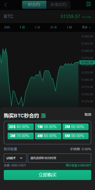 新UI多语言海外交易所/永续合约/秒合约/锁仓挖矿/前端uniapp开源代码插图5