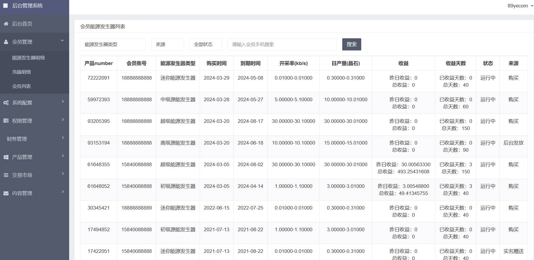 全新【代码开源】GRC晶盒能源/云算力矿机/理财系统源码/Grcnyst/余额宝/虚拟币交易市场开源代码插图8