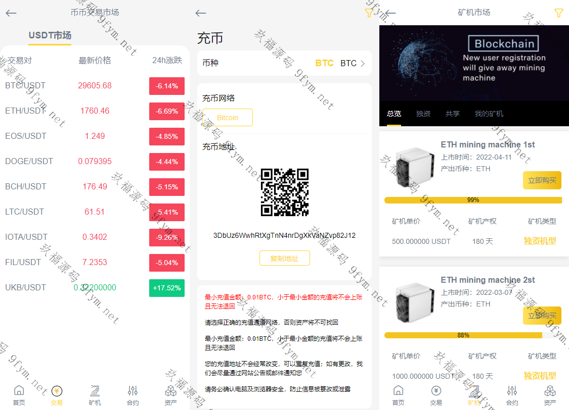 8国语言区块合约秒交易平台币合约杠杆交易矿机币币交易源码下载插图1