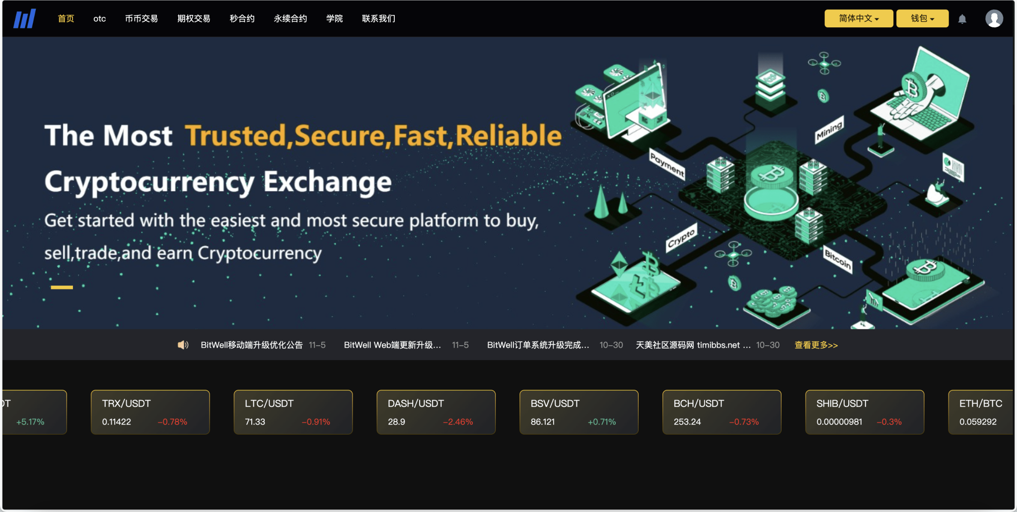 BieWell多语言交易所/15国语言交易所/OTC/永续合约/期权交易/币币交易/秒合约交易/申购/矿机/风控/代理渠道商插图3